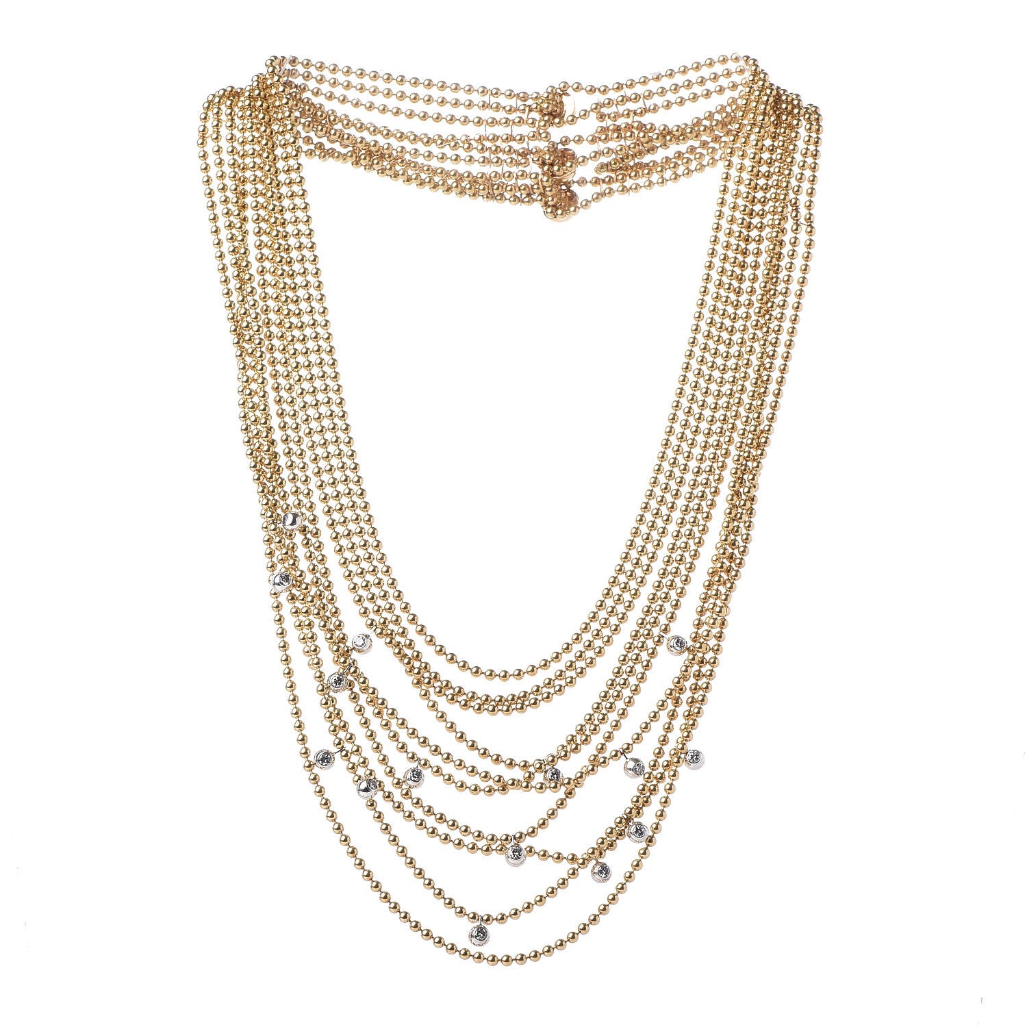 Cartier 18K Yellow Gold Diamond Draperie de Decollete Bib Necklace 3 of 6