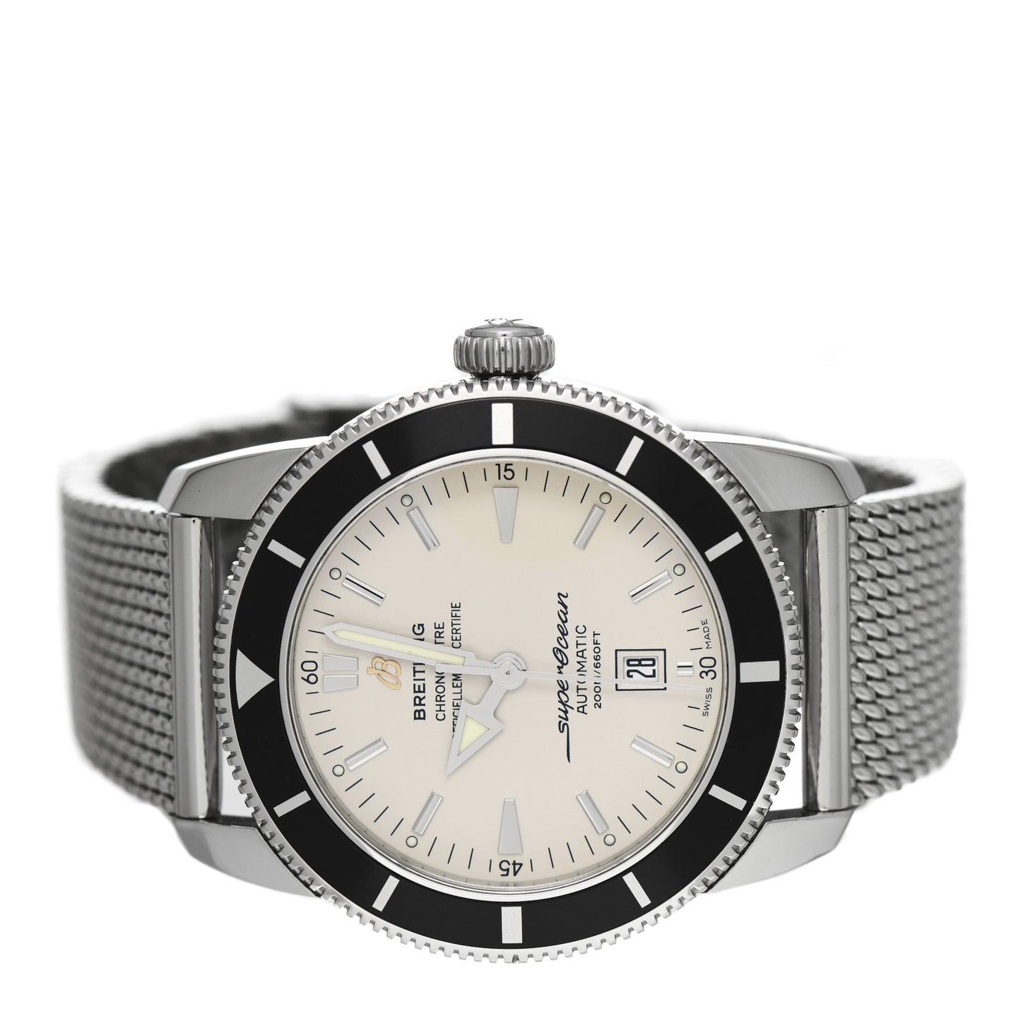 Stainless Steel 46mm Super Ocean Heritage Automatic Watch White A1732024