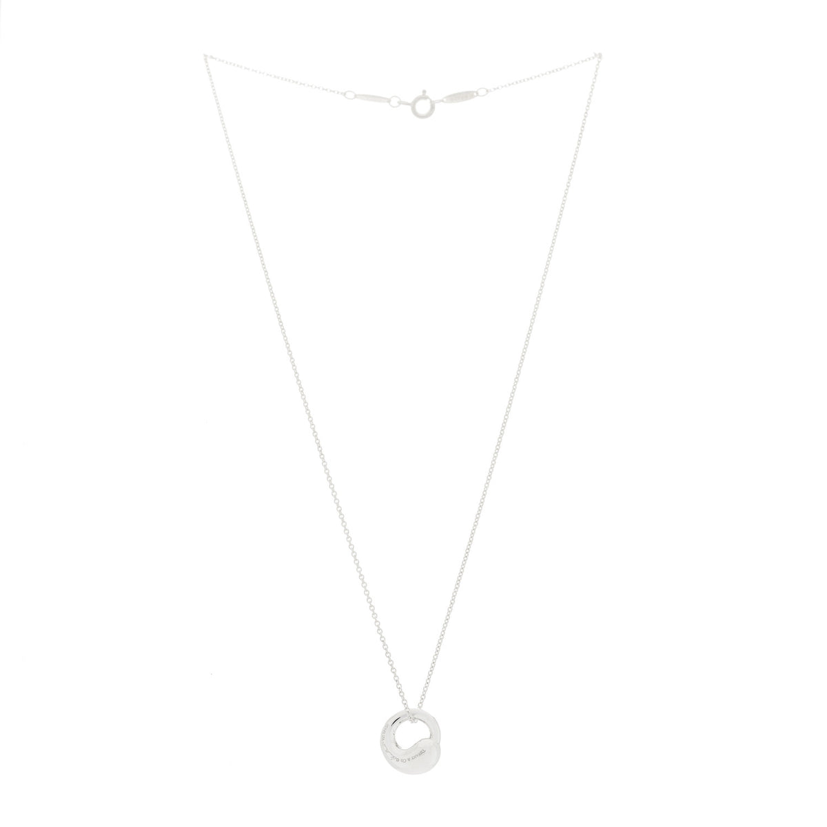 Sterling Silver 12mm Elsa Peretti Eternal Circle Pendant Necklace