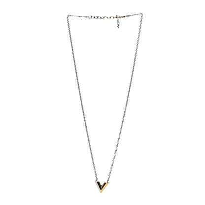 Louis Vuitton Essential V Necklace Silver Gold 3 of 4