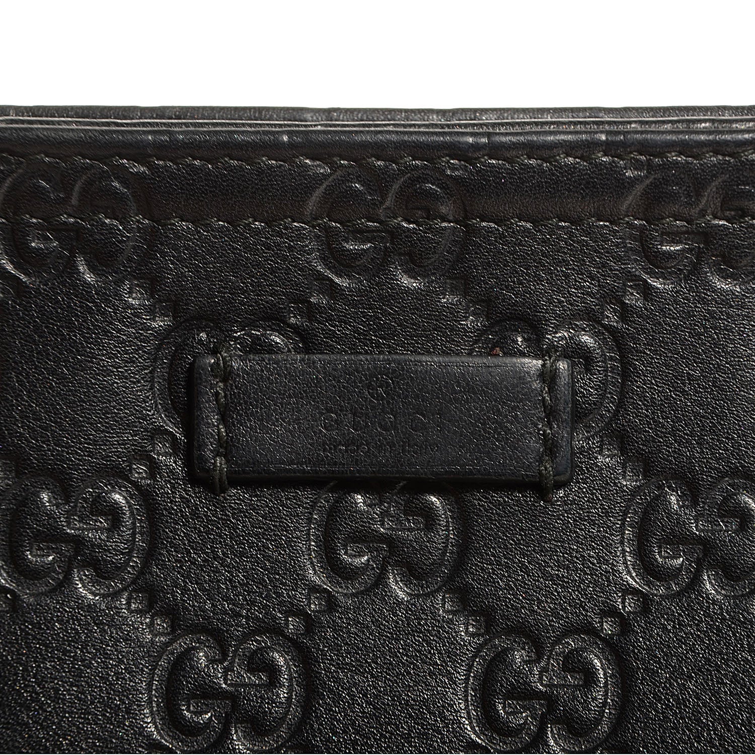Gucci Guccissima Medium Flat Messenger Bag Black 6 of 8