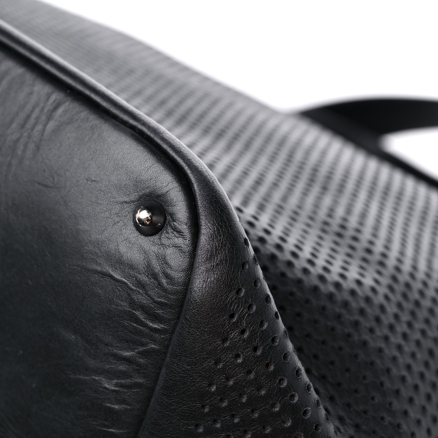 Calfskin Perforated Bag Black