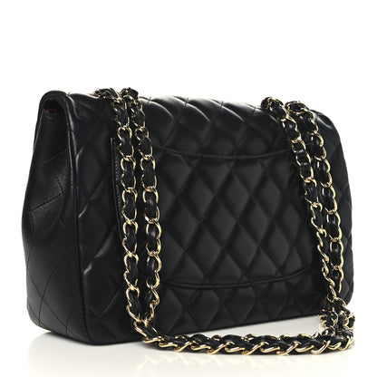 Chanel Lambskin Quilted Jumbo Double Flap Black 3 of 11