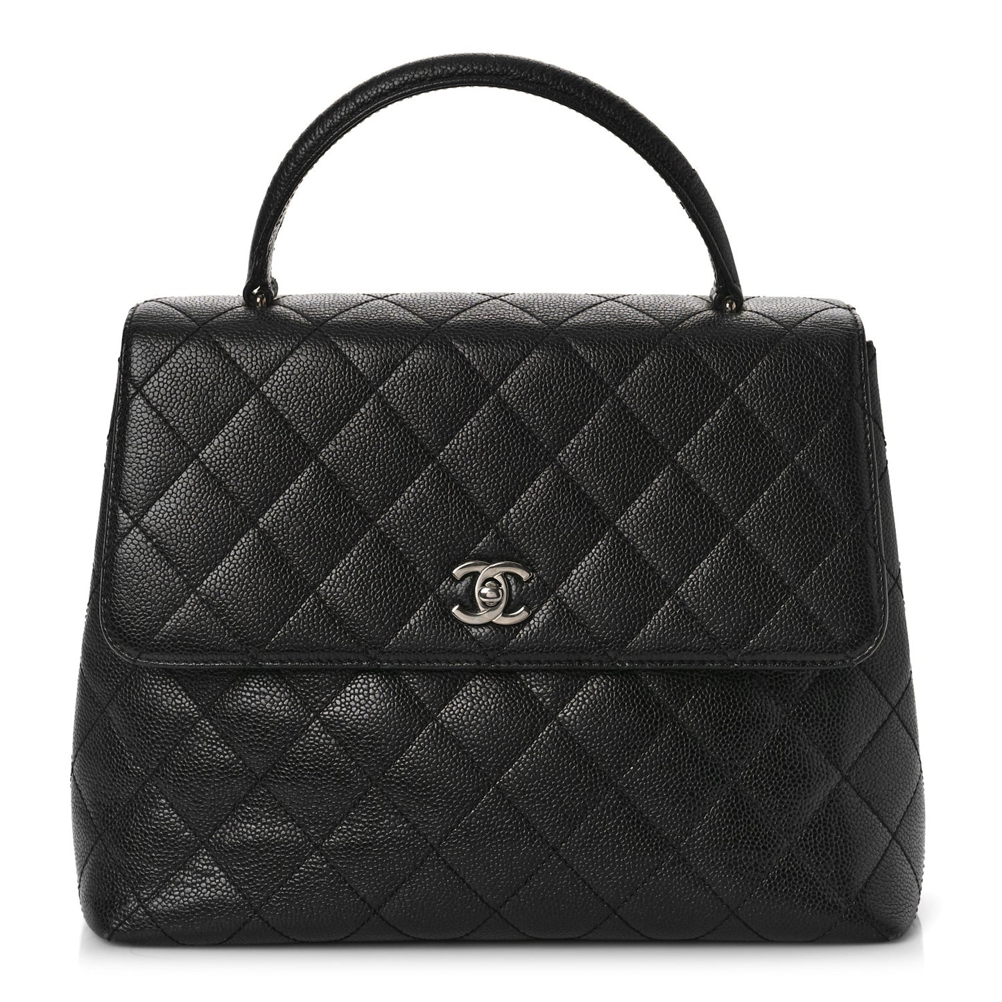 Caviar Quilted Jumbo Kelly Flap Black