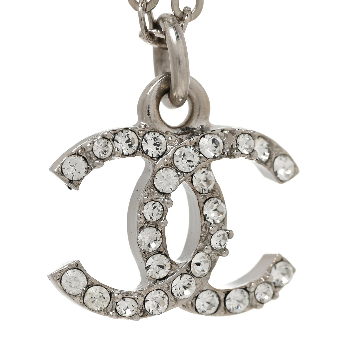 Crystal Pearl CC Bracelet Silver