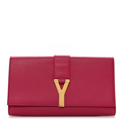 Saint Laurent Calfskin Classic Y Ligne Clutch Fuchsia 1 of 7
