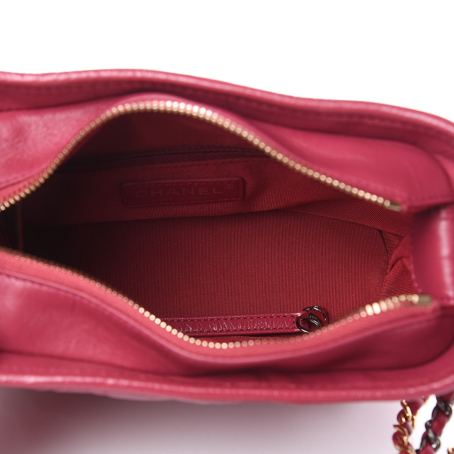 Aged Calfskin Chevron Quilted Small Gabrielle Hobo Dark Pink