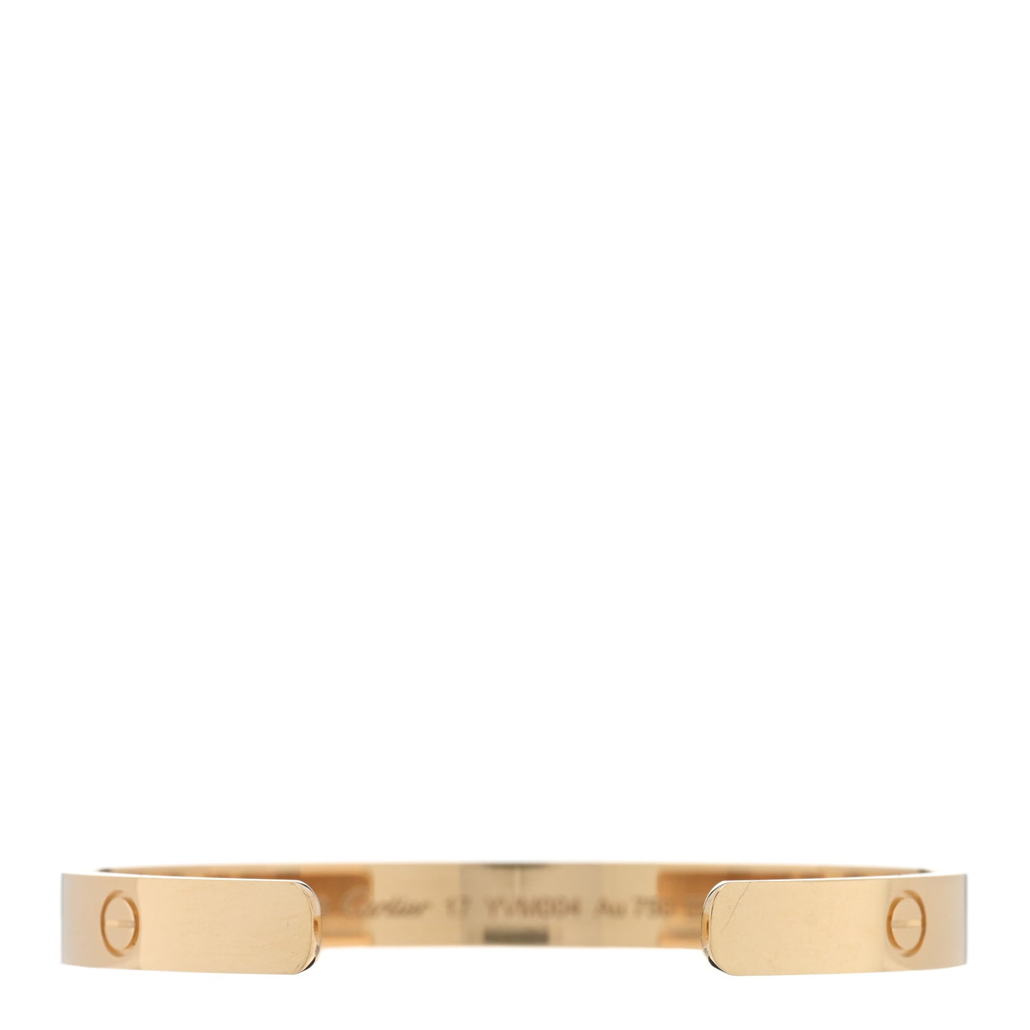18K Yellow Gold LOVE Cuff Bracelet 17