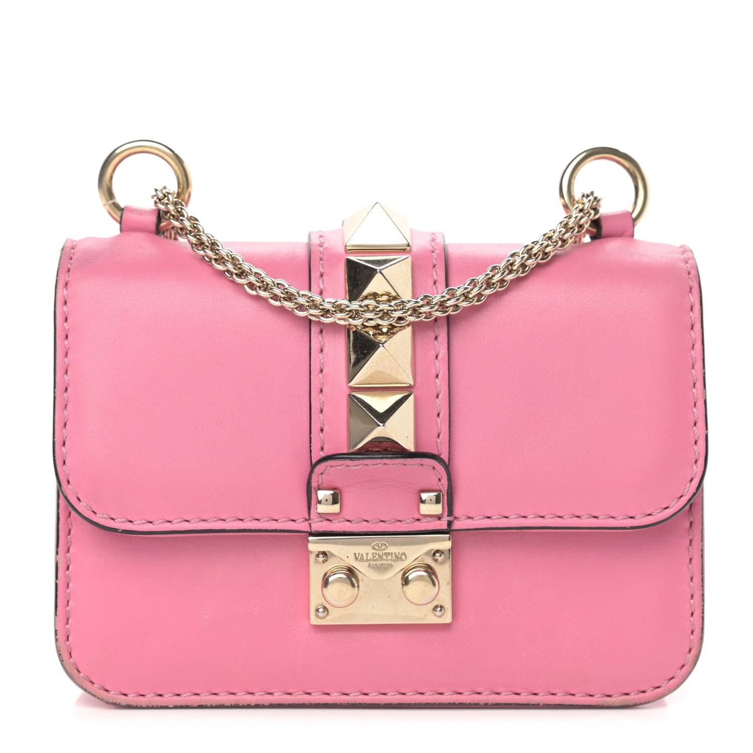 Valentino Garavani Vitello Mini Glam Lock Rockstud Flap Ninphea 2 of 39