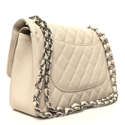 Chanel Caviar Quilted Jumbo Double Flap Ivory 3 of 12