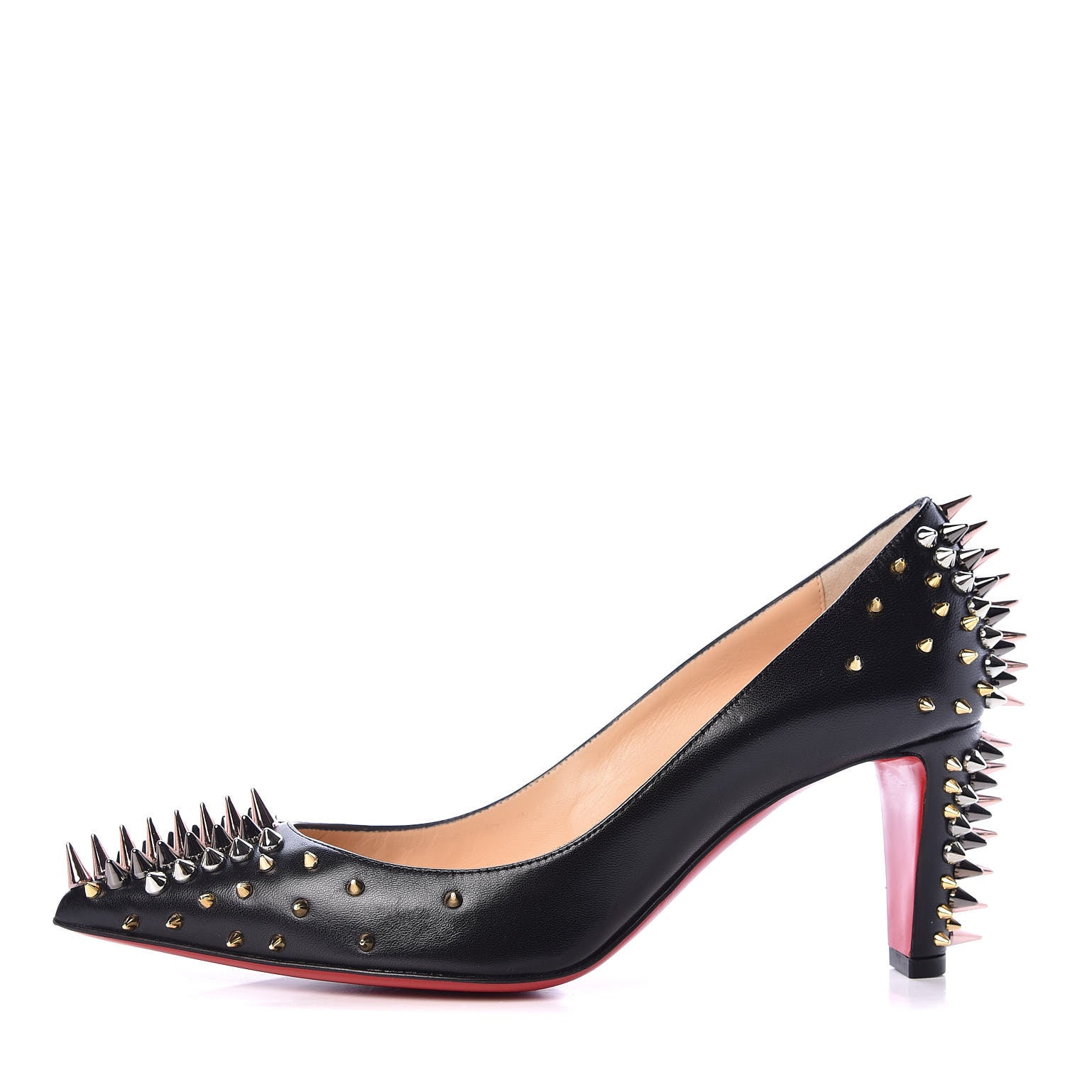 Christian Louboutin Shiny Nappa Goldopump Spikes 70 Pumps 36.5 Black 1 of 9