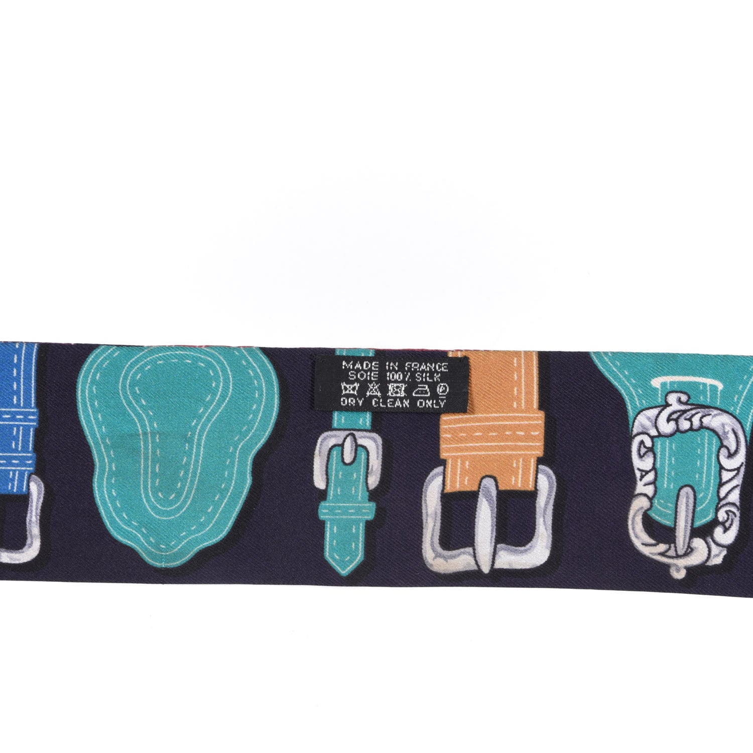 Hermes Silk Harnais Des Presidents Twilly Aubergine Vert Miel 6 of 6
