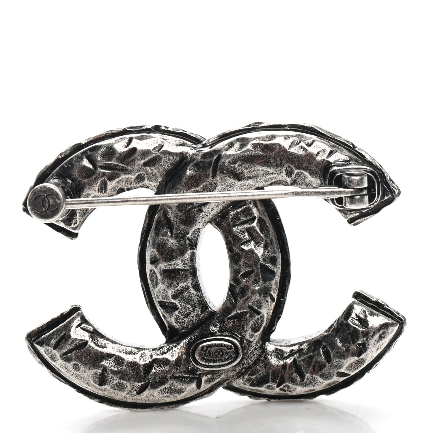 Chanel Ruthenium Crystal CC Brooch 3 of 4