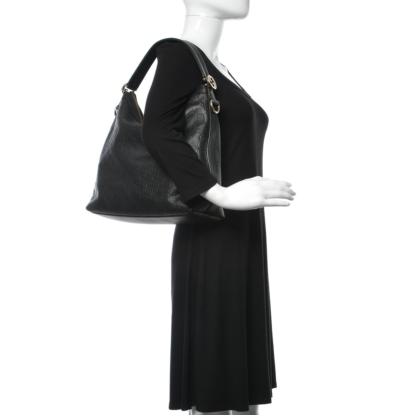 Guccissima Small Miss GG Hobo Black