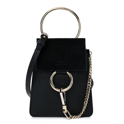 Chloe Suede Calfskin Mini Faye Bracelet Bag Black 1 of 12