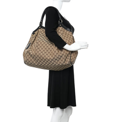 Gucci Monogram Large Sukey Tote Beige Ebony Black 2 of 11