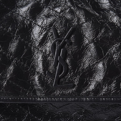 Saint Laurent Crinkled Calfskin Matelasse Monogram Large Niki Chain Satchel Black 9 of 9