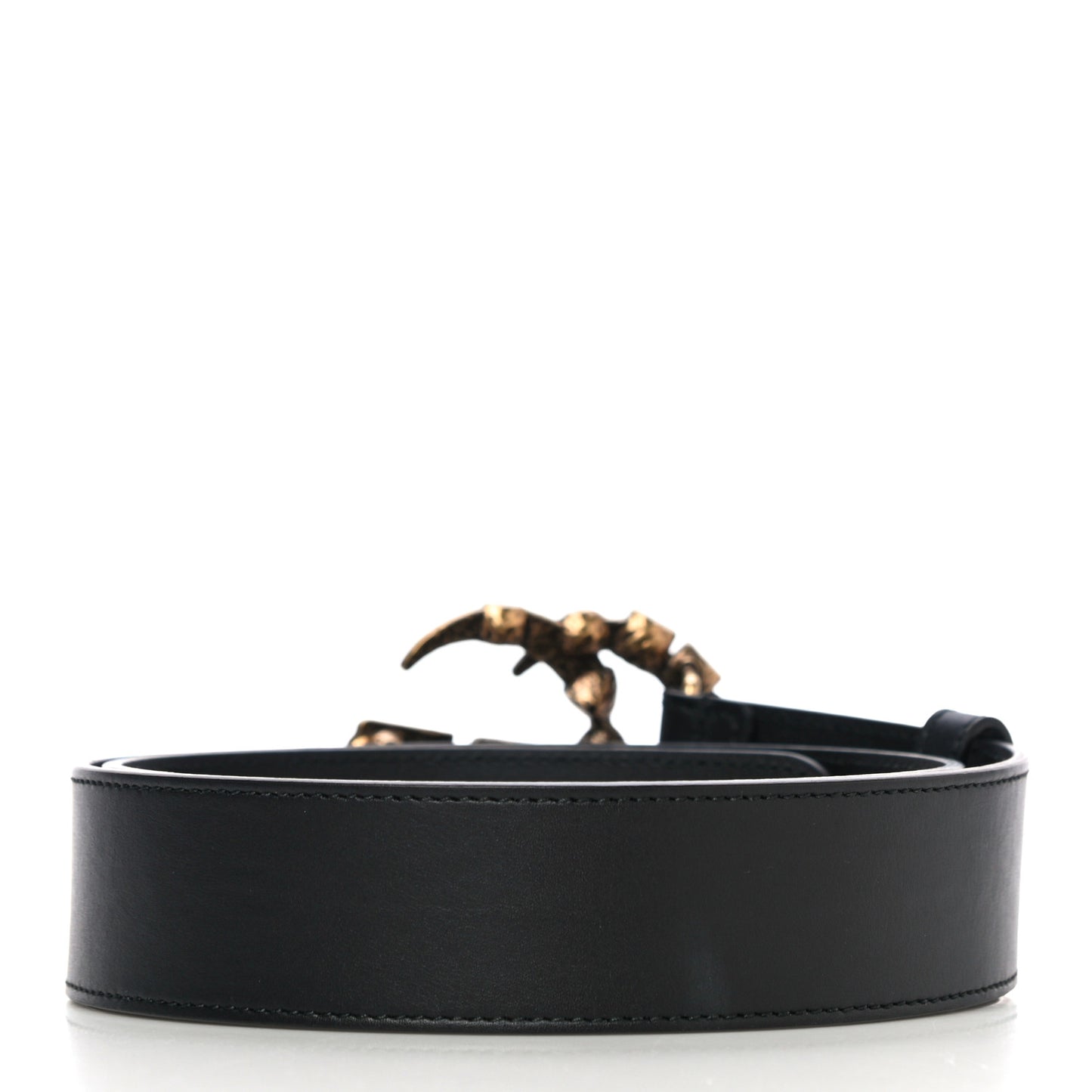 Calfskin Crystal Double G 40mm Belt 90 36 Black Multicolor