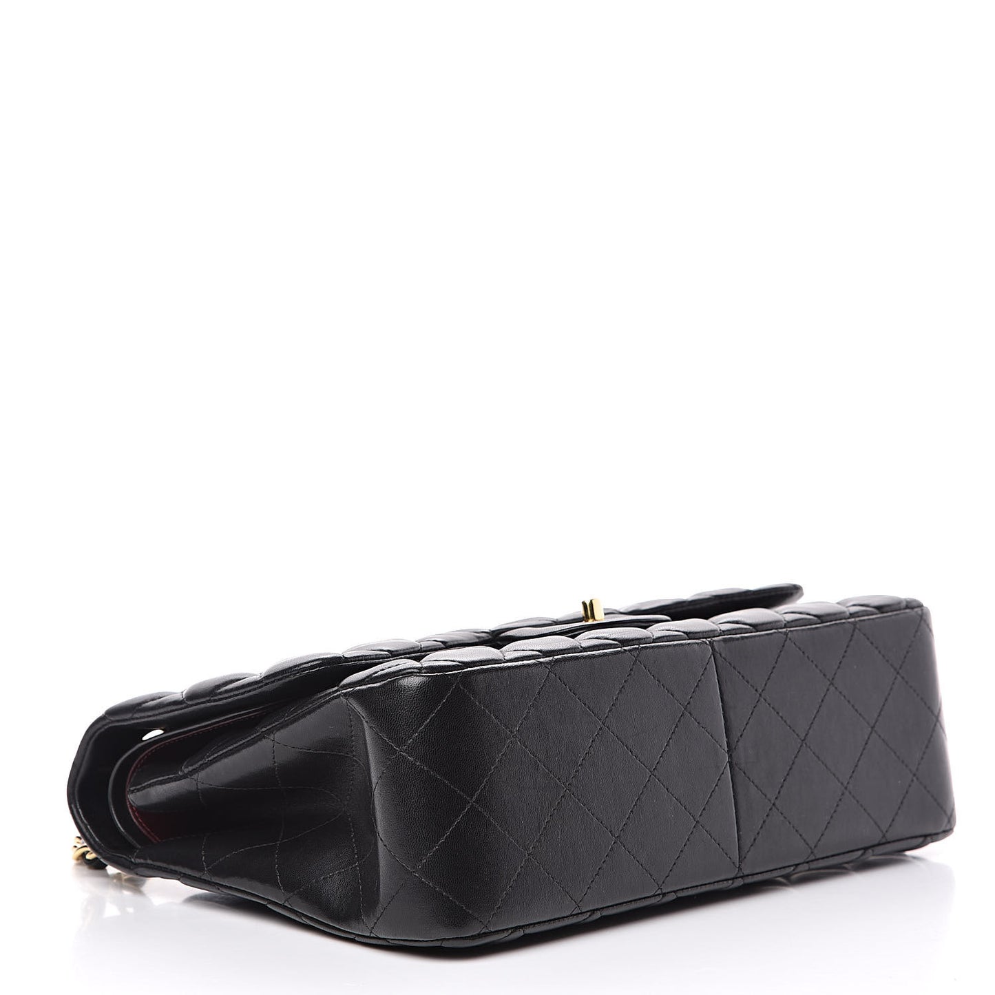 Lambskin Quilted Jumbo Double Flap Black