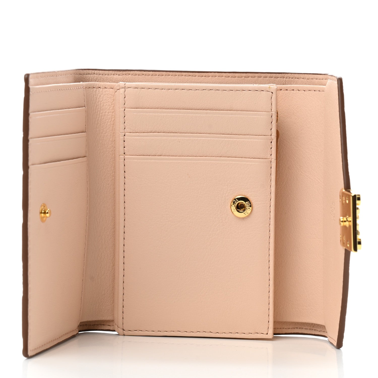 MCM Calfskin Ottomar Small Patricia Tri-Fold Wallet Cognac 5 of 6