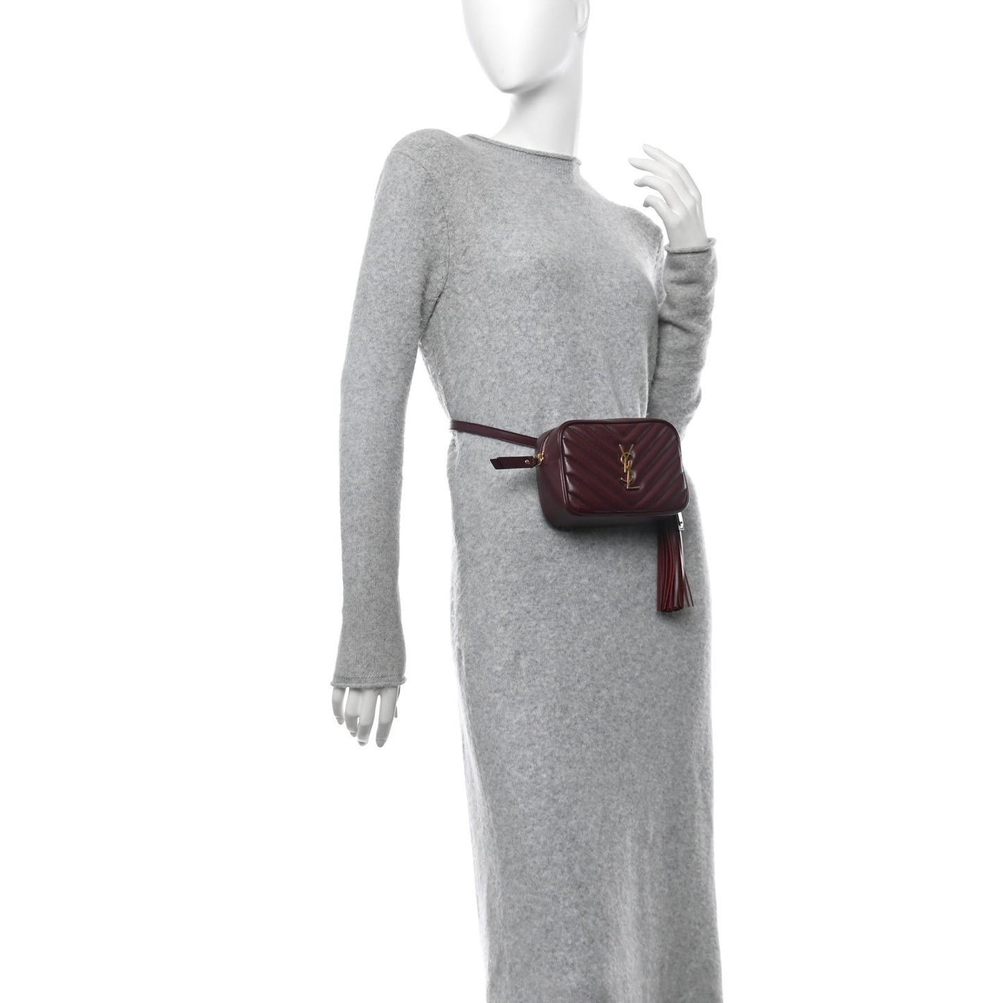 Calfskin Matelasse Monogram Lou Belt Bag Dark Legion Red