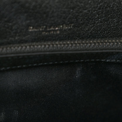Saint Laurent Sheepskin Matelasse Chevron Monogram Medium College Bag Black 11 of 13