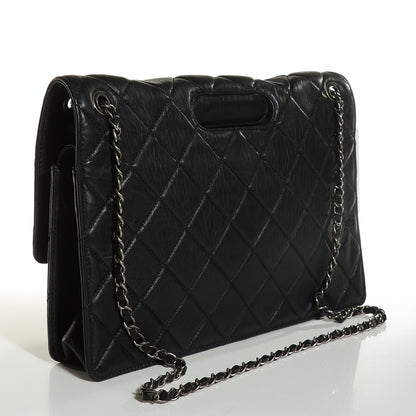 Chanel Washed Lambskin Maxi Take Away Flap Bag Black 5 of 16