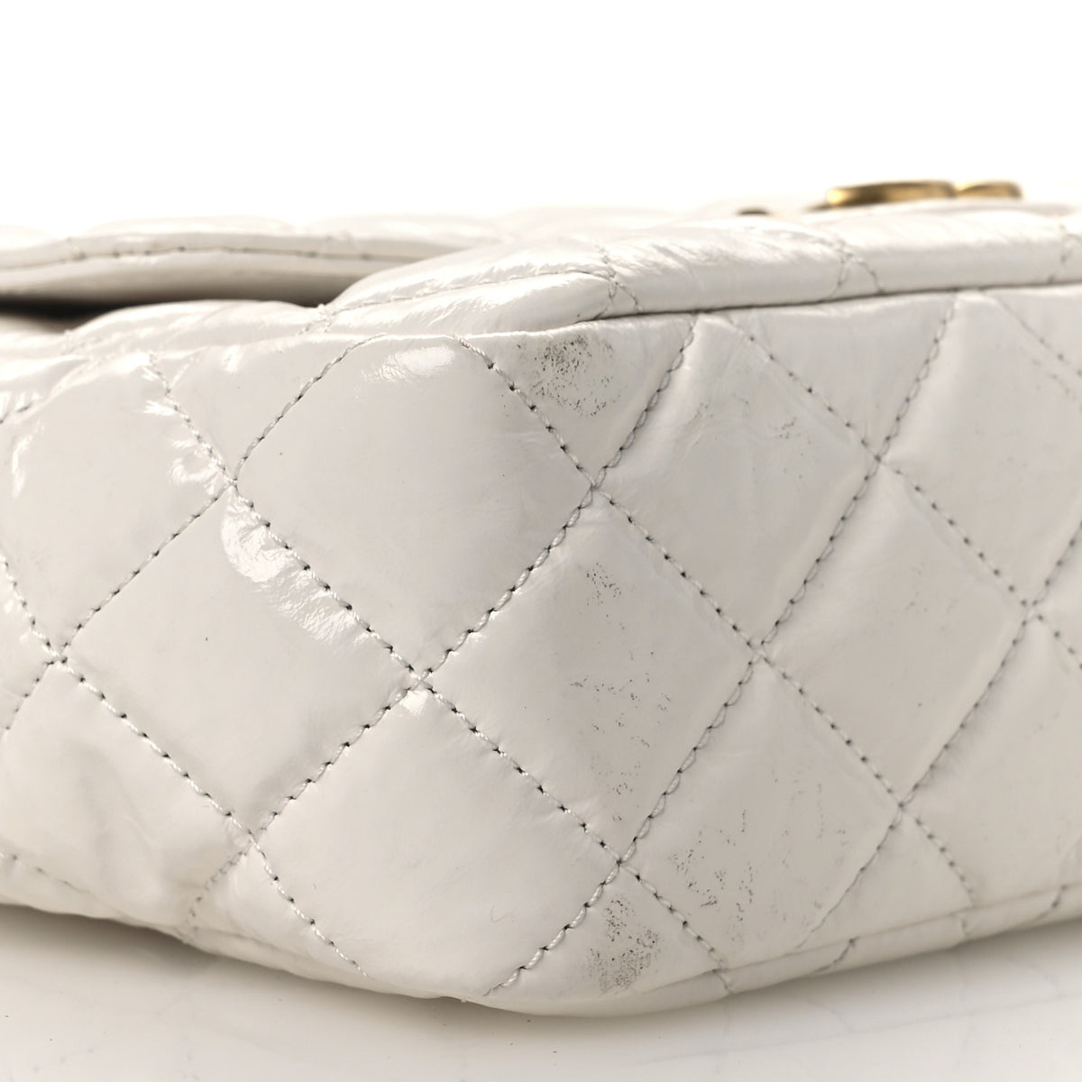 Chanel Shiny Crumpled Calfskin Quilted Wavy CC Hobo  White 9 of 13