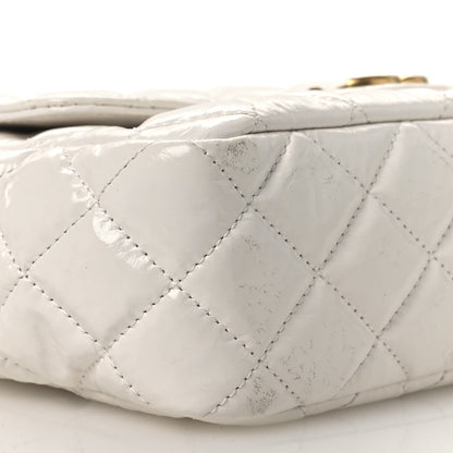 Chanel Shiny Crumpled Calfskin Quilted Wavy CC Hobo  White 9 of 13