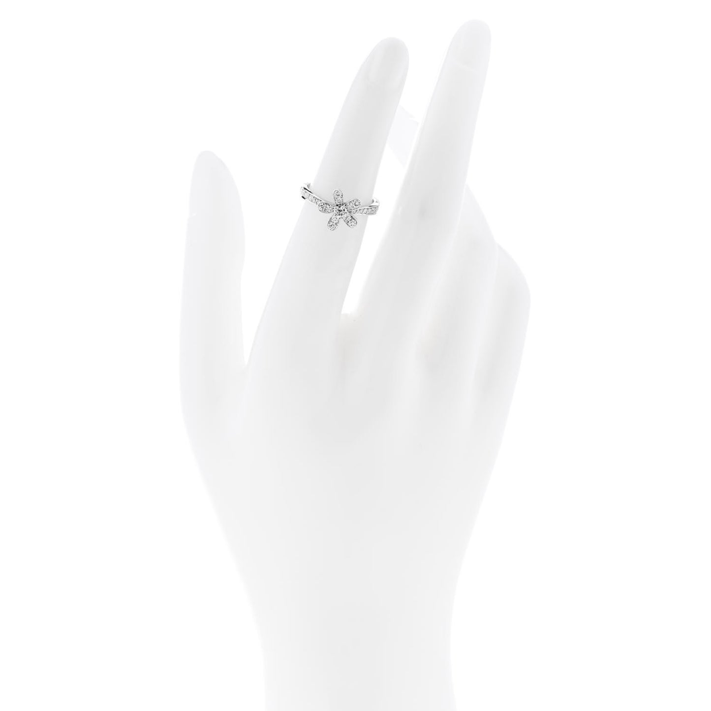 18K White Gold Diamond Small Frivole Ring 53 6.5