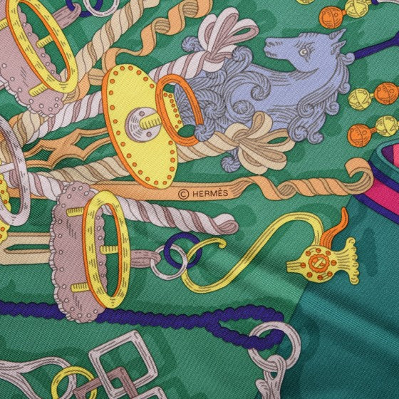 Silk Bouquets Sellier Scarf 90 Vert Vif Vert Fuchsia