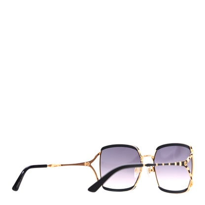 Gucci Metal Square Frame GG0593SK Sunglasses Gold Black 3 of 7