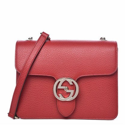 Gucci Dollar Calfskin Small Interlocking G Shoulder Bag Red 1 of 7