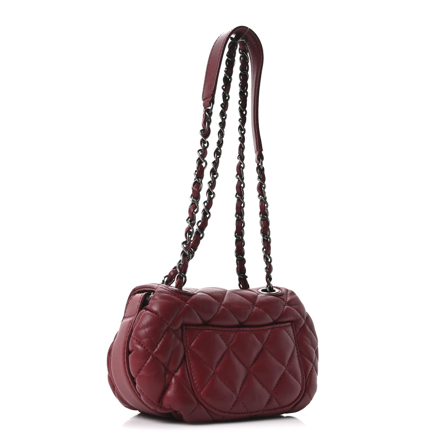 Chanel Lambskin Quilted Mini Round Flap Red 3 of 10