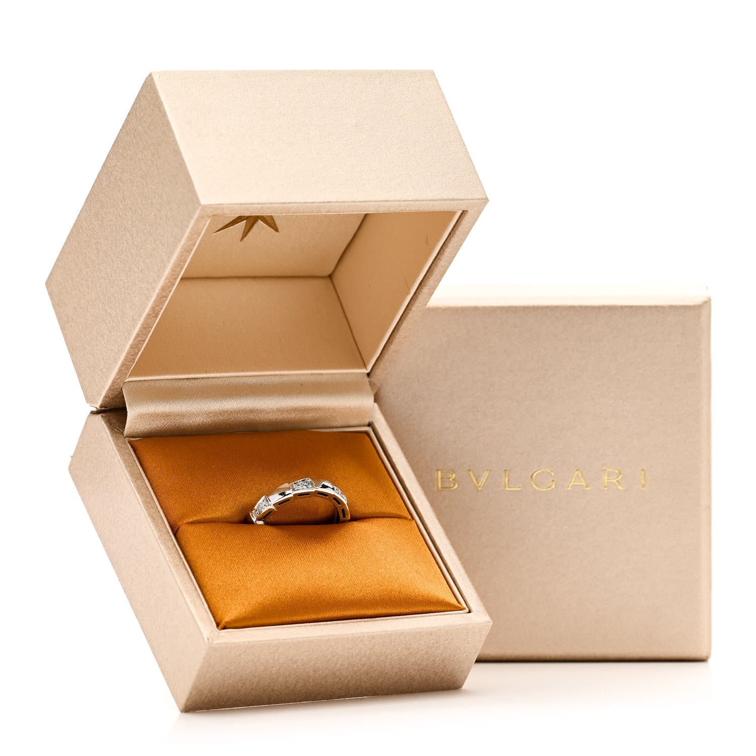 Bulgari 18K White Gold Diamond Serpenti Viper Band Ring 51 5.75 6 of 6