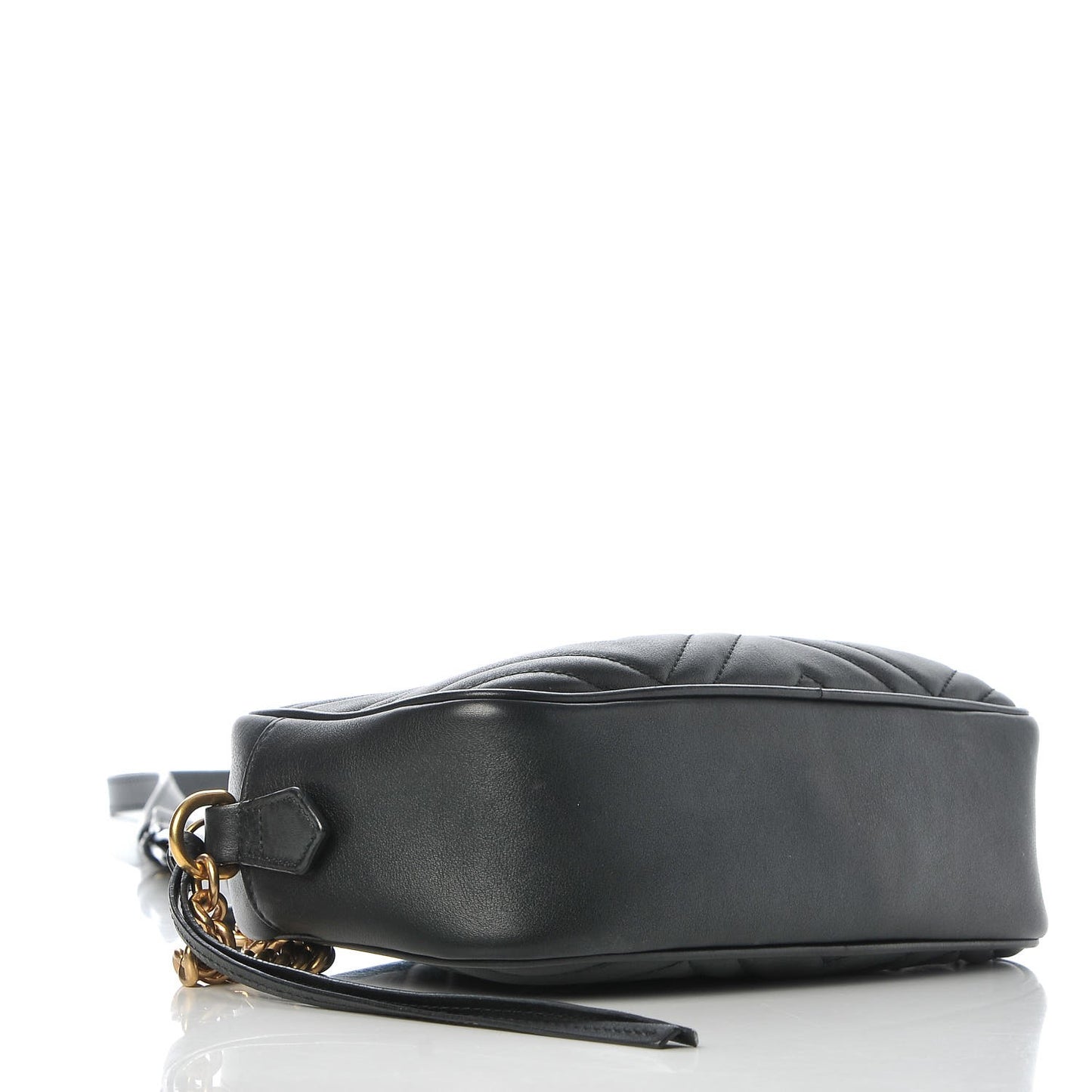 Calfskin Matelasse Small GG Marmont Chain Shoulder Bag Black
