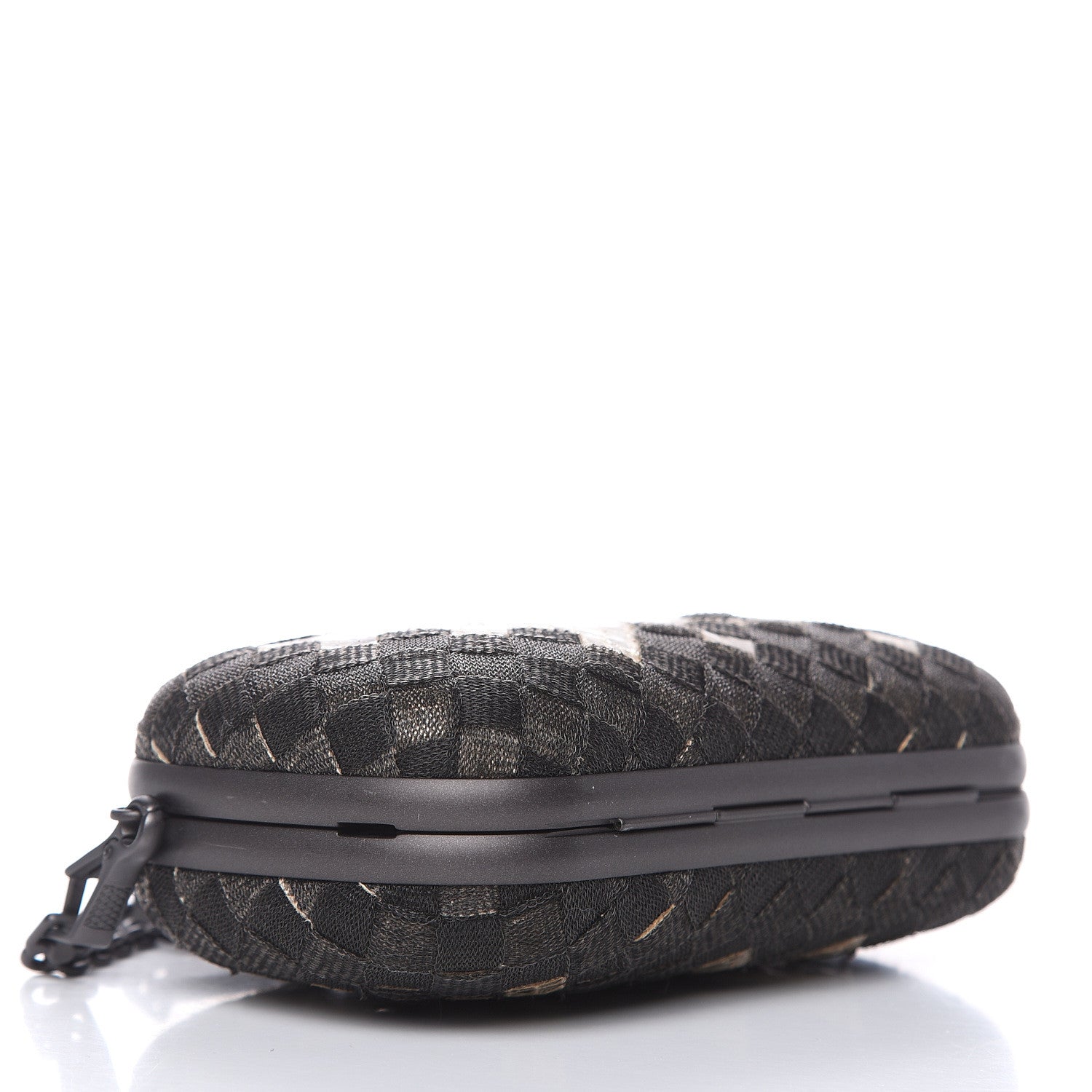 Bottega Veneta Snakeskin Mesh Intrecciato Mosaique Knot Clutch Black 4 of 11