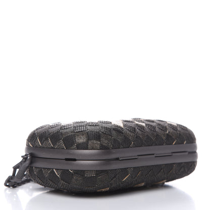Bottega Veneta Snakeskin Mesh Intrecciato Mosaique Knot Clutch Black 4 of 11