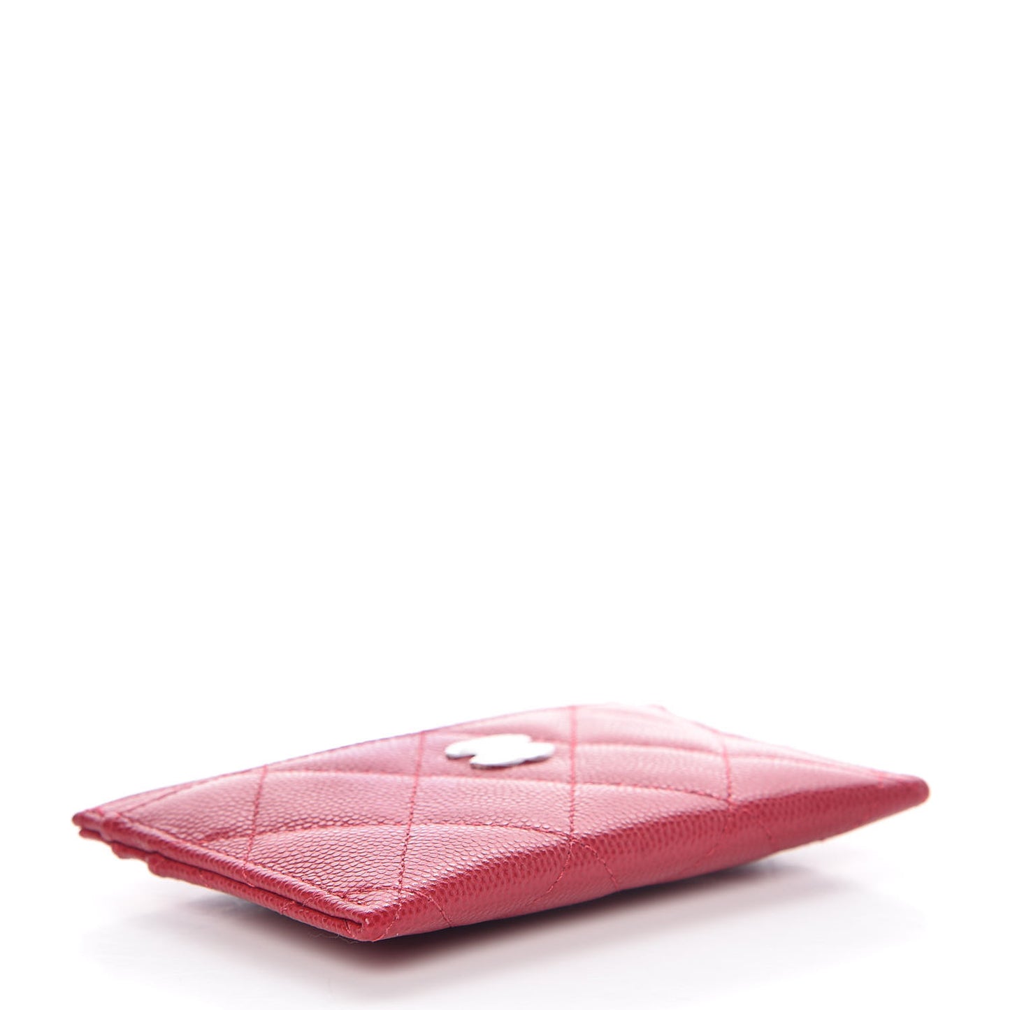 Caviar Quilted Card Holder Dark Pink