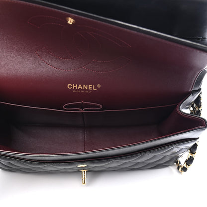 Chanel Lambskin Quilted Jumbo Double Flap Black 5 of 9