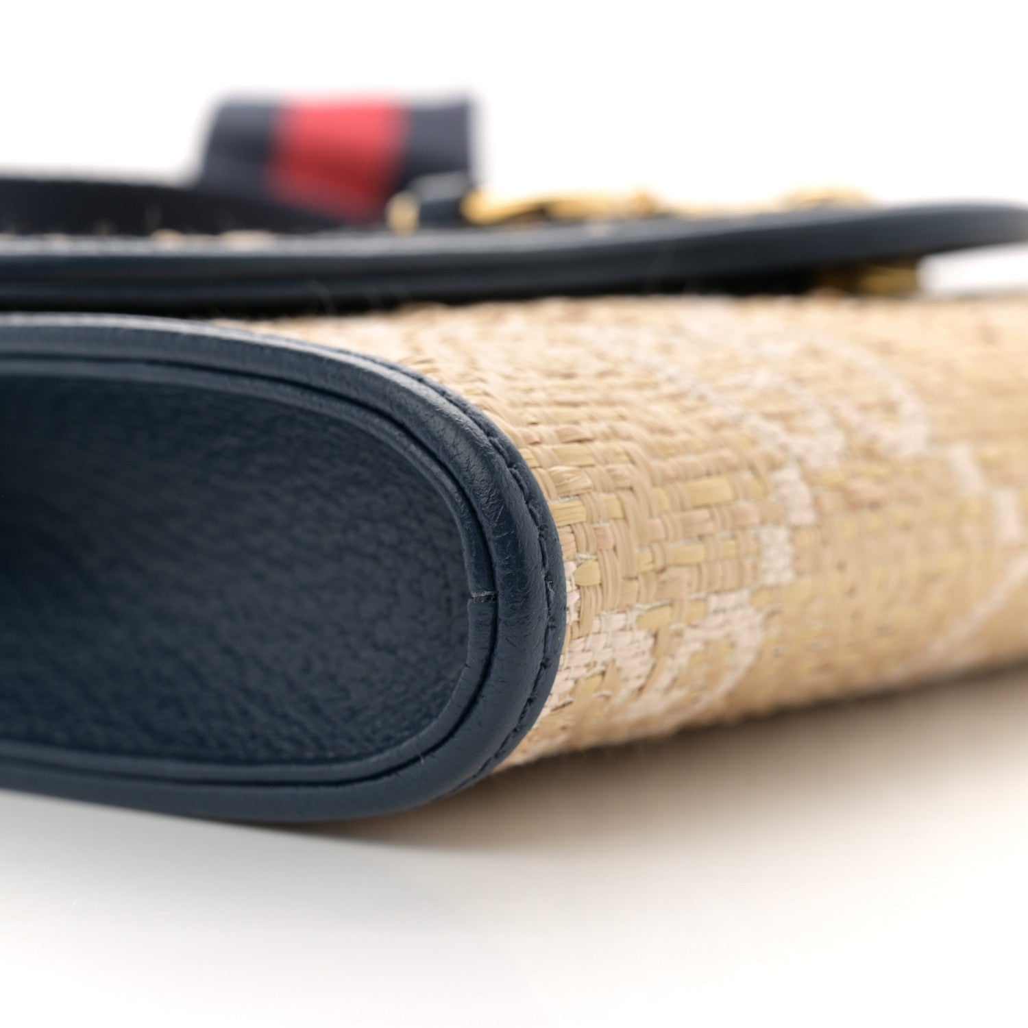 Gucci Raffia Textured Dollar Calfskin GG Monogram Web Small Horsebit 1955 Crossbody Bag 9 of 10