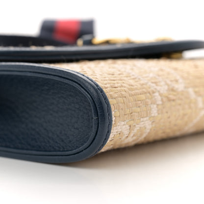 Gucci Raffia Textured Dollar Calfskin GG Monogram Web Small Horsebit 1955 Crossbody Bag 9 of 10