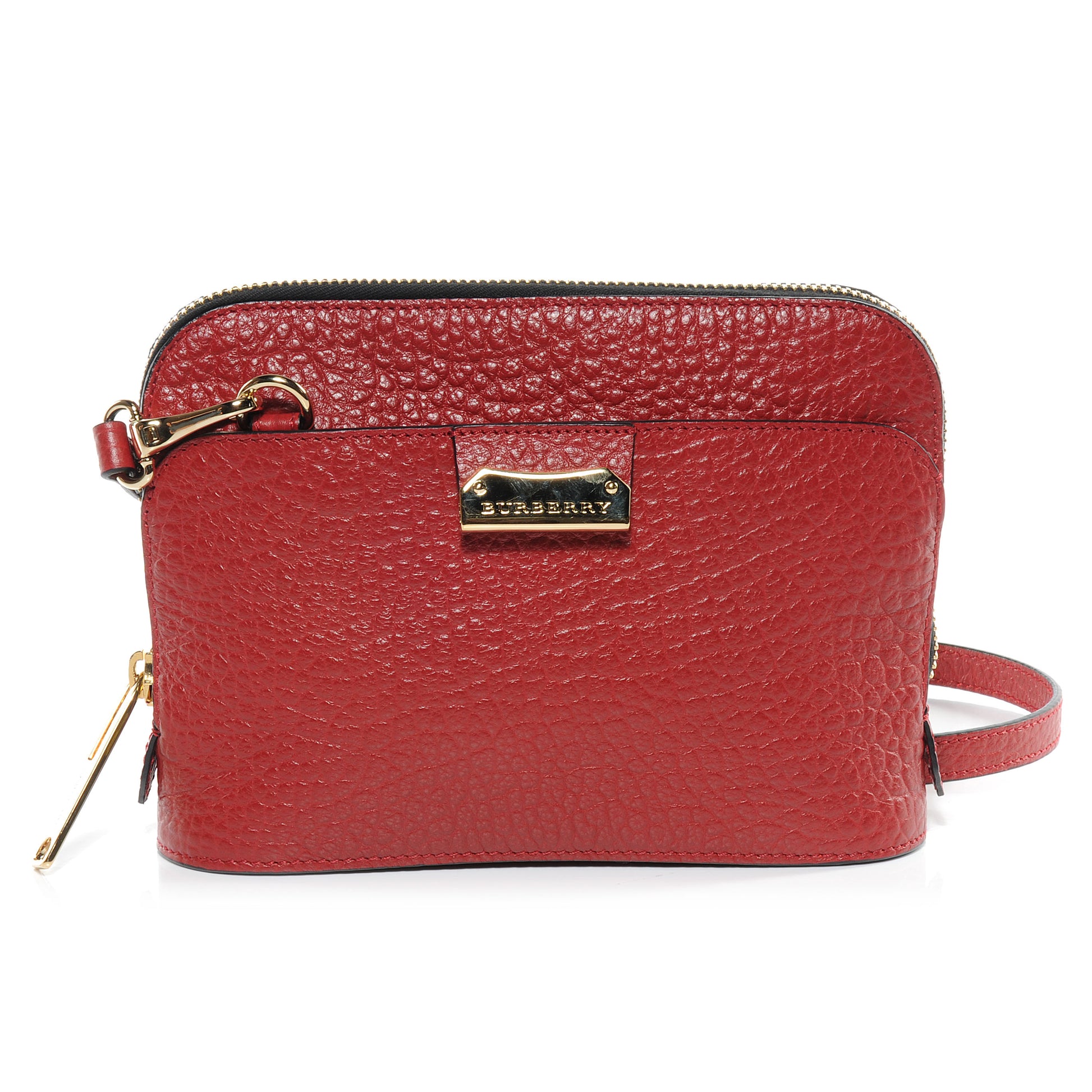 Burberry Grained Leather Harrogate Small Crossbody Military Red 1 of 8
