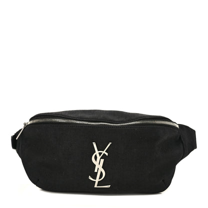 Saint Laurent Canvas Monogram Belt Bag Black 1 of 9