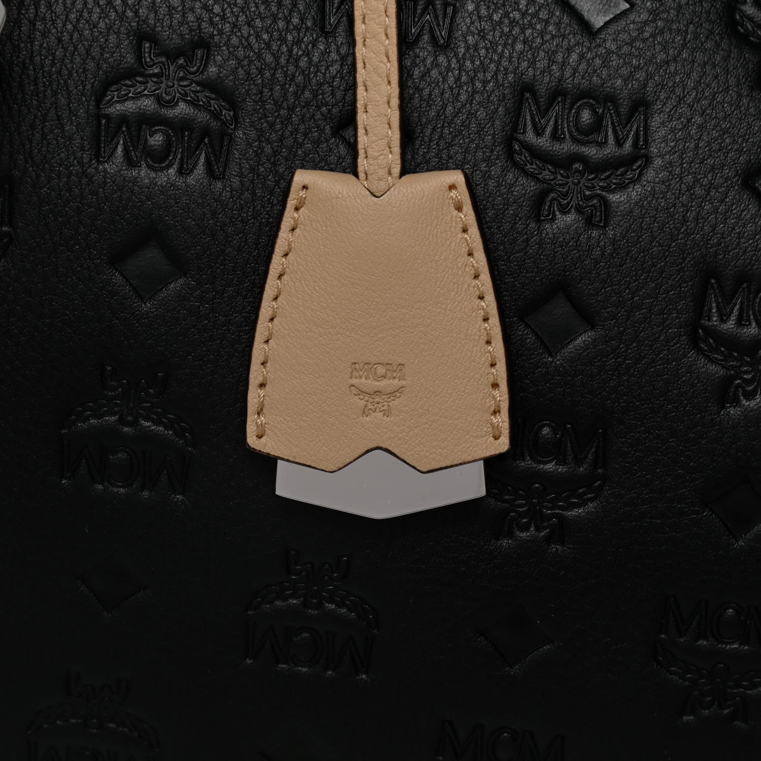 MCM Calfskin Ottomar Monogram Essential Boston Bag Black 8 of 10