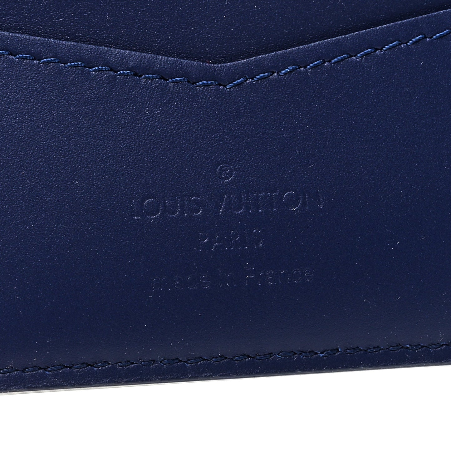 Cowhide Monogram Bandana Slender Wallet Blue