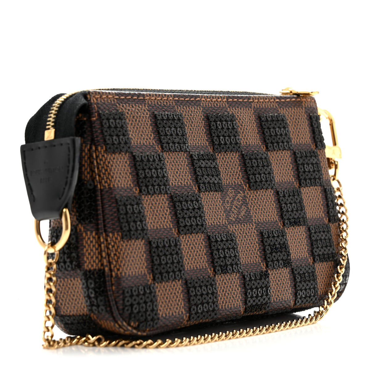 Louis Vuitton Damier Paillettes Mini Pochette Accessories Black 3 of 10