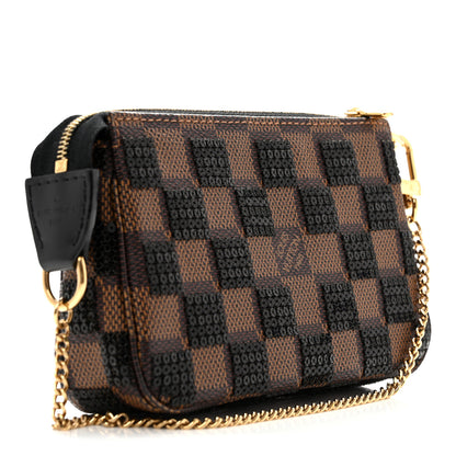 Louis Vuitton Damier Paillettes Mini Pochette Accessories Black 3 of 10