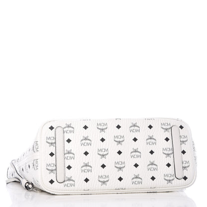 MCM Visetos Medium Liz Reversible Shopper Tote White 7 of 15