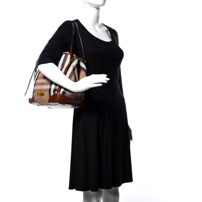 Burberry House Check Small Canterbury Tote Dark Tan 2 of 9